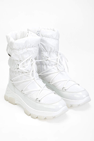 Tamer Tanca OTHREE Kadın Deri & Tekstil Beyaz Kar Botu