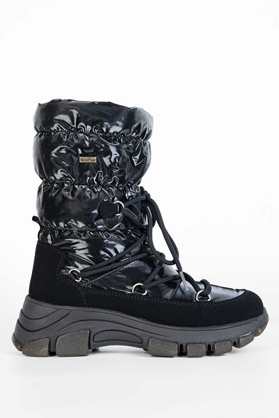 Tamer Tanca OTHREE Women's Leather & Textile Black Snow Boots