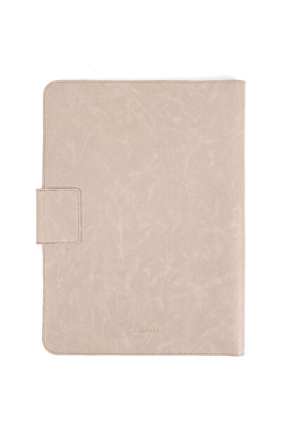 deridense M2 13-14 inch Macbook Pro-air Organizator din piele vegană Servietă Husă pentru tabletă Crazy Beige