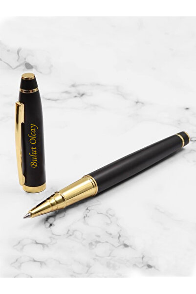 hediyeyeni Hediyelik Kişiye Özel İsim Baskılı Kutulu Gold Roller Kalem
