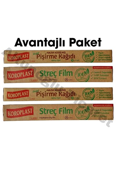 Koroplast Doğal Pişirme Kağıdı Doğal Streç Film 25 Metre