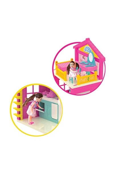 Depomiks Avm House with Toy Accessories 2 Storey Baby Girl Toy with Car