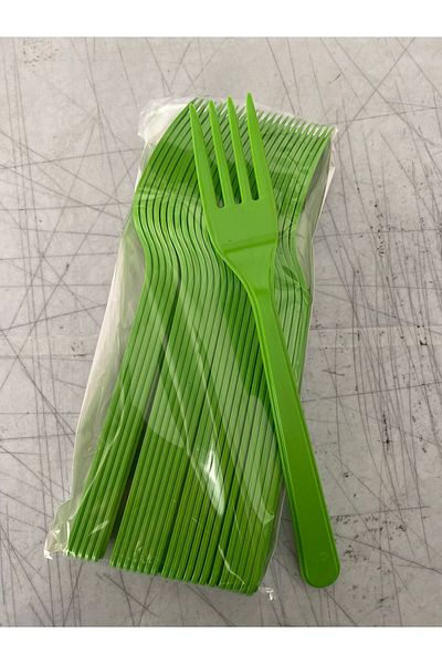 AKTEZ-EL Green Luxury Plastic Forks 25 Pieces