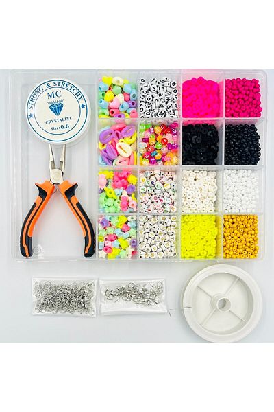 yiğit aksesuar Σετ κατασκευής κοσμημάτων Fimo Beads σε κουτί με 17 μάτια Προμήθειες κοσμημάτων