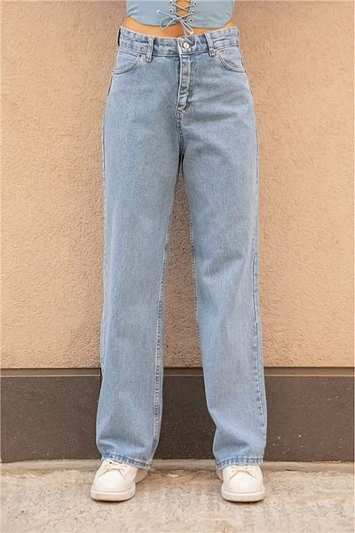 DRC trend Wide Light Snow Wash Lycra Blugi largi cu talie super înaltă Pantaloni Palazzo