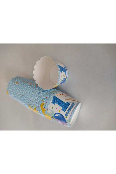 AKTEZ-EL blue 1 year old themed muffin cupcake 25 cup cake mold
