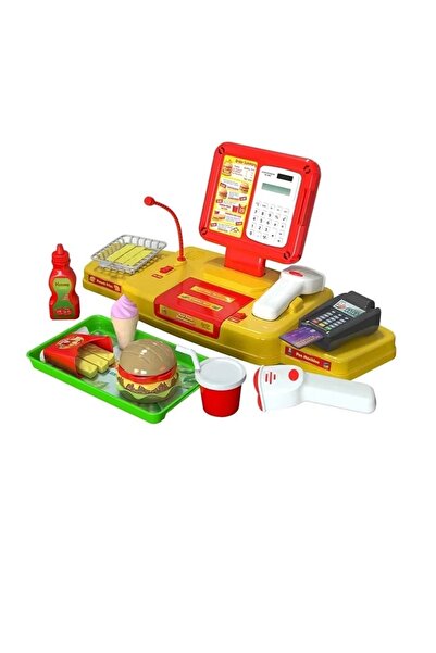 Depomiks Avm Hamburger Dukkani Yazar Kasa Seti Aksesuarli Yazar Kasa Seti