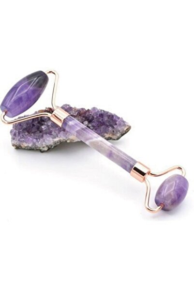 PEDRAS Ametist Face Roller Ve Ametist Kalp Gua Sha Yüz Masaj Aleti Premium Set