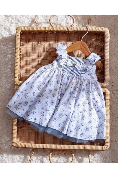 morwind 100% Cotton Bow Floral Patterned Girl's Summer Dress