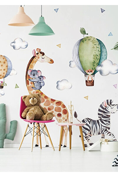 WALLHUMAN Стикер за детска стая „Тропическа гора с жирафи“