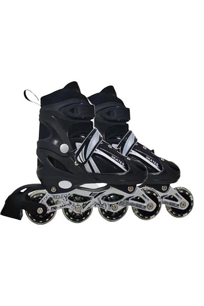 Depomiks Avm Lighted Silicone Wheel Skates Adjustable Metal Body Children's Practice Skating 2 Functions