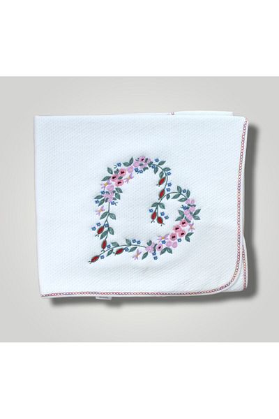 Tomuycuk Ecru Quilted Anatolian Baby Girl Blanket