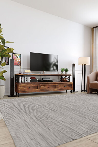 KIYMIK HOME Yasemin Tv Ünitesi Size Özel Üretim - Gerçek Ağaç - Ceviz