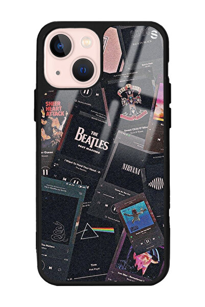 Spoyi iPhone 13 Retro Music Tasarımlı Glossy Telefon Kılıfı