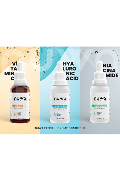 Nuwa Cosmetics Hyalüronik Asit + C vitamini + Niacinamide Komple Bakım Seti