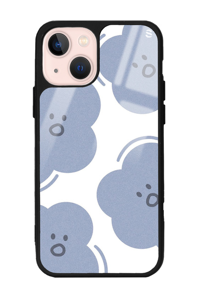 Spoyi iPhone 15 Cloud Face Tasarımlı Glossy Telefon Kılıfı