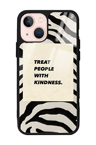 Spoyi iPhone 13 Zebra Motto Tasarımlı Glossy Telefon Kılıfı