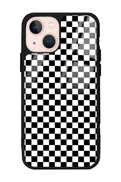 Spoyi iPhone 13 Damalı Tasarımlı Glossy Telefon Kılıfı