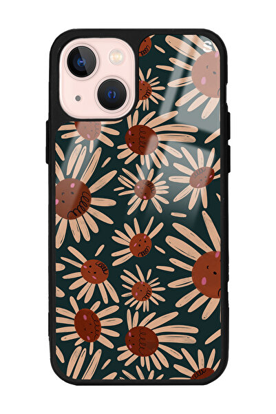 Spoyi iPhone 13 Retro Daisy Tasarımlı Glossy Telefon Kılıfı