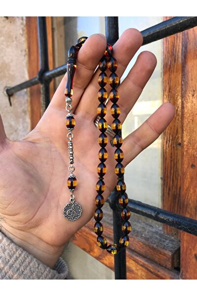 Sultan Telkari Sürmeli Model Kavun İçi Renk Toz Kehribar Tesbih