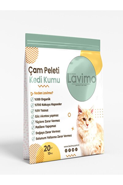 lavimo Kedi Kumu %100 Organik Çam Peleti 20lt
