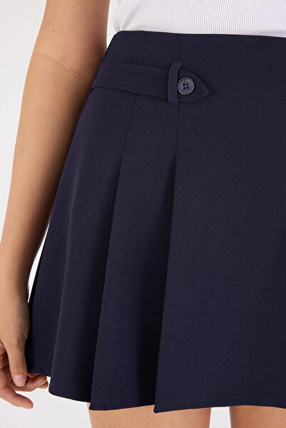 My Blog Női sötétkék gombos részletes miniszoknya