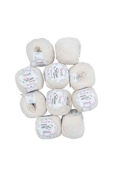 Spagettiyarn Slim Cotton 10'λου Σακίδιο Πλεκτό Νήμα Candy White