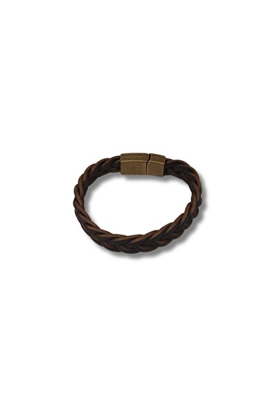 Hedea Modern Navy Blue Leather Braid Bracelet