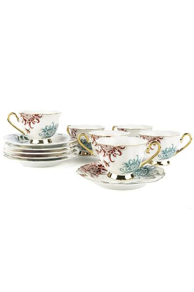 Mikasa Moor FLEUR WHITE 6-PACK TURKISH COFFEE CUP