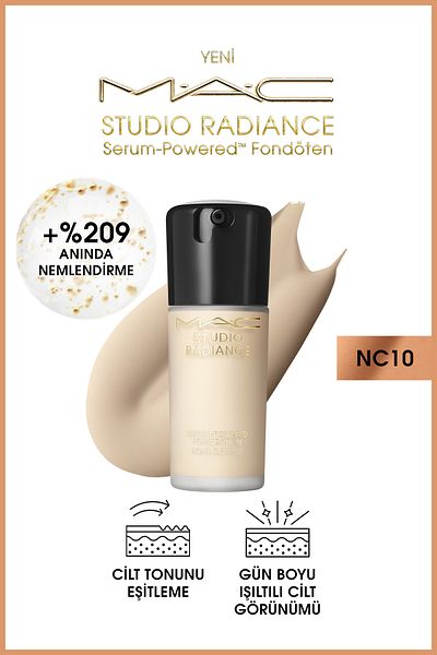 M.A.C Studio Radiance Serum-Powered ™   Radiant Finish Skin Care Effect Foundation - Nc10 - 30ml