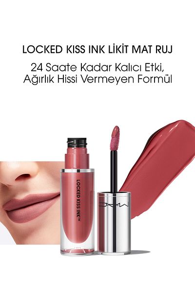 M.A.C Locked Kiss Ink 24hr Liquid Matte Lipstick - Upgraded - 4ml -773602646173