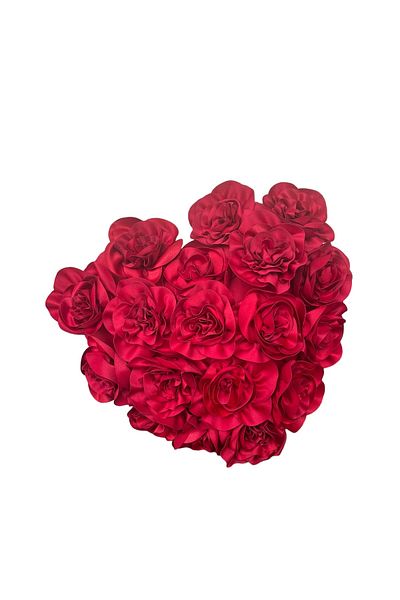 zühre balaban Heart Pillow with Rose Detail - Throw Pillow Decorative