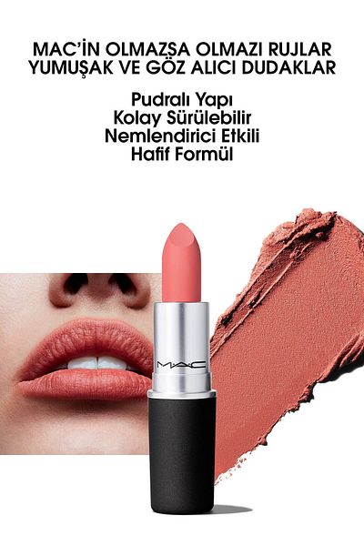 M.A.C Powder Kiss Lipstick - 3g Matte Finish and Moisturizing Effect