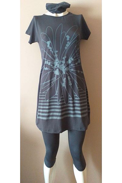 TESMAY Low Sleeve Pool Swimsuit Anthracite