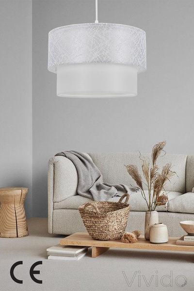 Vivido Home Pasta Sarkıt Avize Dantelli Beyaz