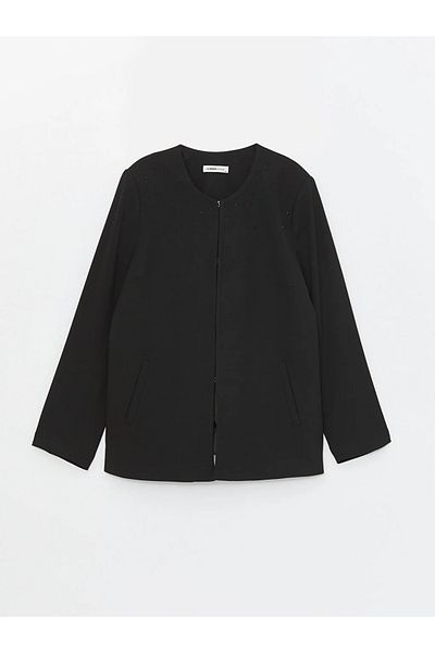 LC Waikiki Γυναικείο μακρυμάνικο μπουφάν LCW Grace - Shiny Stone Printed Crew Neck
