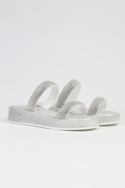 Pierre Cardin ® |   PC-53089- 3950 Ασημί-Γυναικείες Πέτρινες Παντόφλες