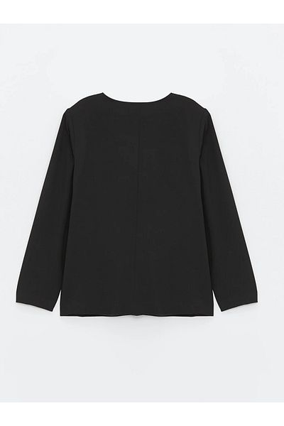 LC Waikiki Γυναικείο μακρυμάνικο μπουφάν LCW Grace - Shiny Stone Printed Crew Neck