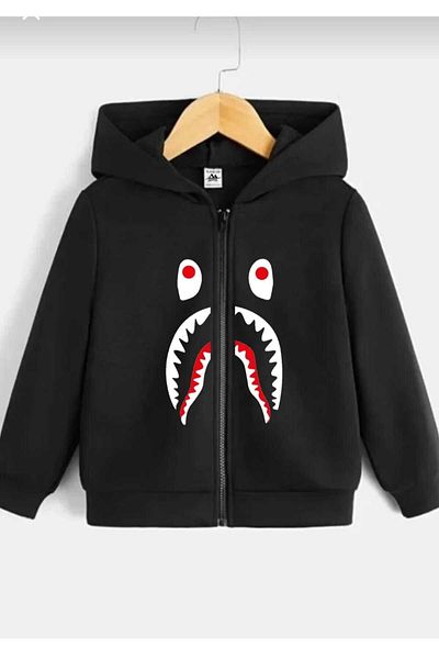 DAMLANURCEYLAN PRINTED ZIPPERED HOODED CARDIGAN GIRL/BOY