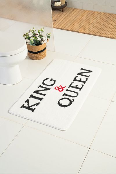 VONALDI HOME King & Queen Black - Set de toaletă alb tuftat din 2 piese