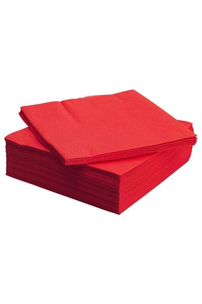TATLI GÜNLER Plain Red Colored Presentation Napkin 16 Pieces Decorative Aesthetic Birthday Party Concept 33X33 Cm