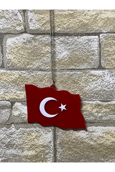 Carub Türk Bayraklı Kırmızı Oto Ayna Araba Süsü Pileksi Dıkız Aynası Süsü