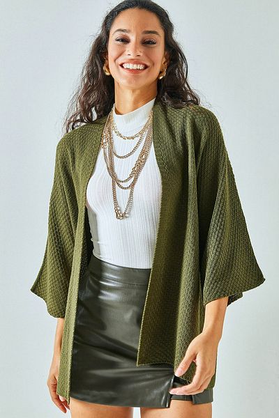 ALCHON V-Neck Short Quarter Bat Wide Sleeve Comfortable Fit Seasonal Knitwear Cardigan