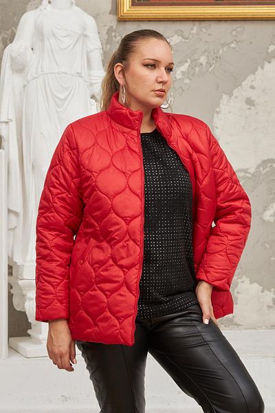 RMG Quilted Plus Size Red Coat