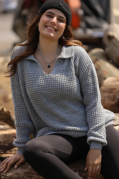 ALCHON V Polo Guler Thessaloniki Rice Tricotat Mânecă lungă Se potrivește confortabil Iarnă Tricotaj groase Pulover tricotat