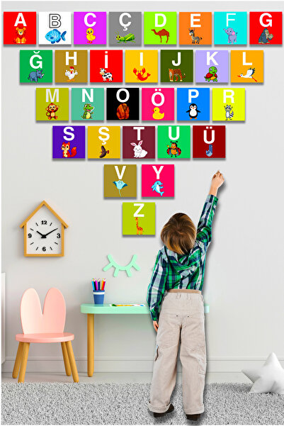 Nod Children Alphabet Table Letter Animal Color Educational Tutorial Wooden P...