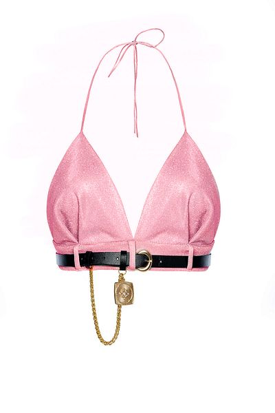 Gülşah Evecen Pink Special Design Bralette with Belt