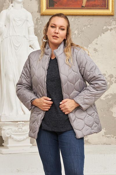 RMG Palton gris matlasat Plus Size