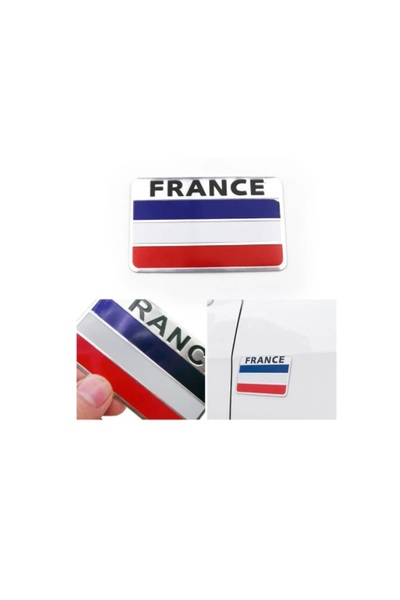 YED France Fransa Bayrak Alüminyum Arma Sticker