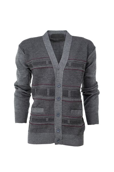 Oppland Men's Winter Thick Cotton Knitted Knitwear Cardigan Classic Patterned Buttoned Pocket Comfortable Full Fit